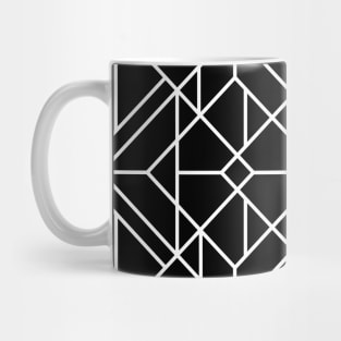 White and Black Art Deco Geometric Triangular Tile Design Mug